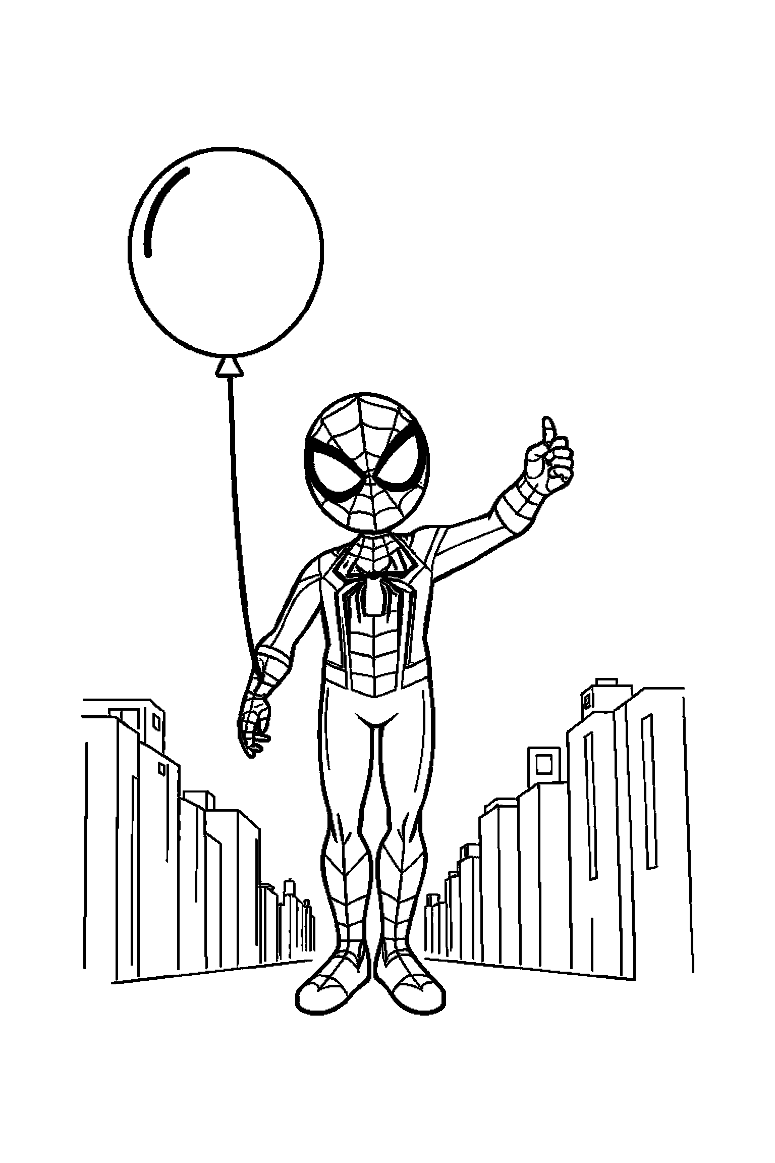 Coloriage Spider-Man gratuit à imprimer : Spider-Man avec un ballon rond