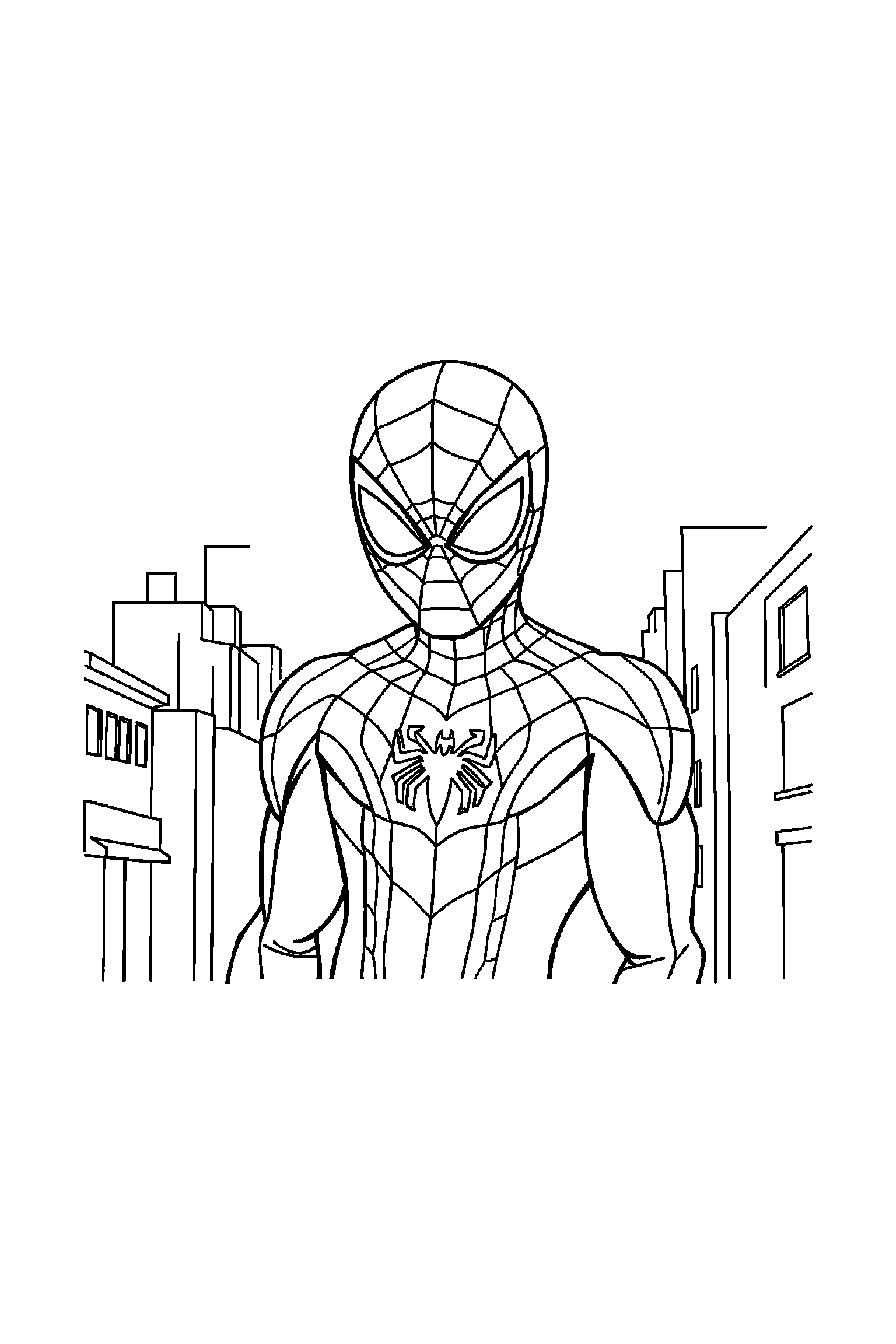Coloriage Spider-Man gratuit à imprimer : un héros masqué en portrait facile à colorier