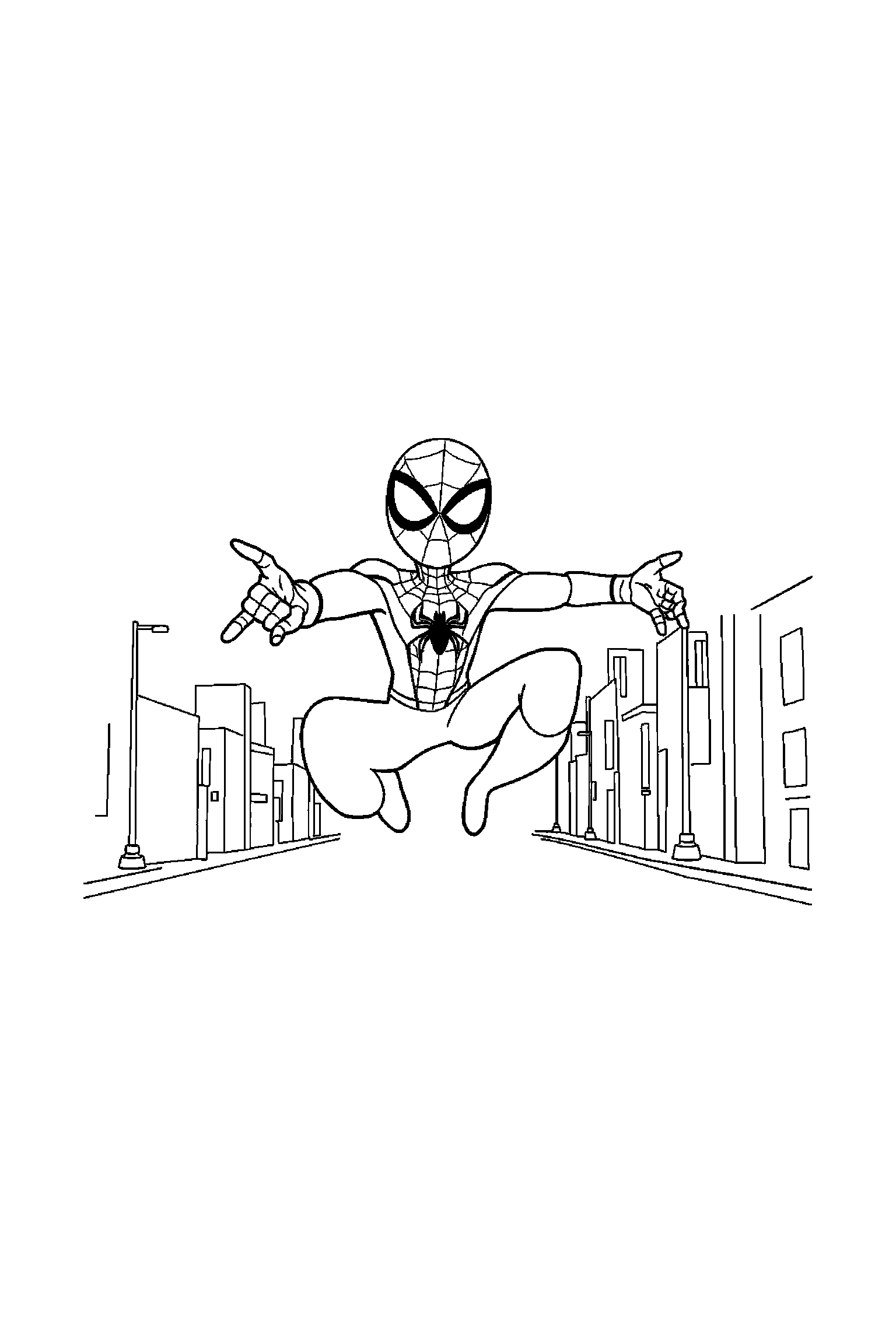 Coloriage Spider-Man gratuit à imprimer : Miles Morales avec une expression joyeuse