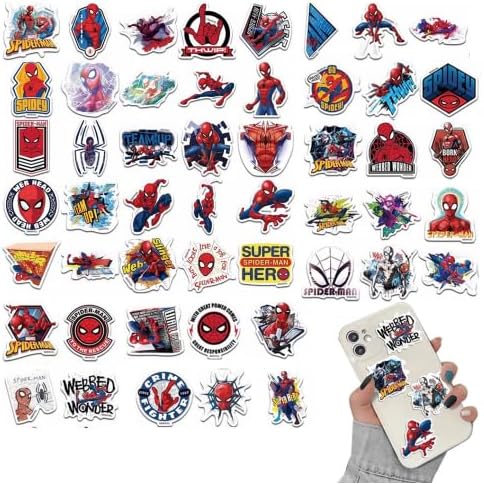 Lot de 50 autocollants Spider-Man pour bouteilles d'eau et ordinateurs portables