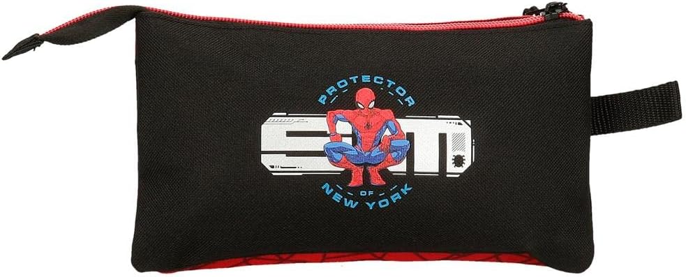 Trousse Marvel Spiderman rouge, étui triple en polyester – Image 3