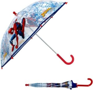 Parapluie enfant Spider-Man bleu anti-pincement à ouverture manuelle