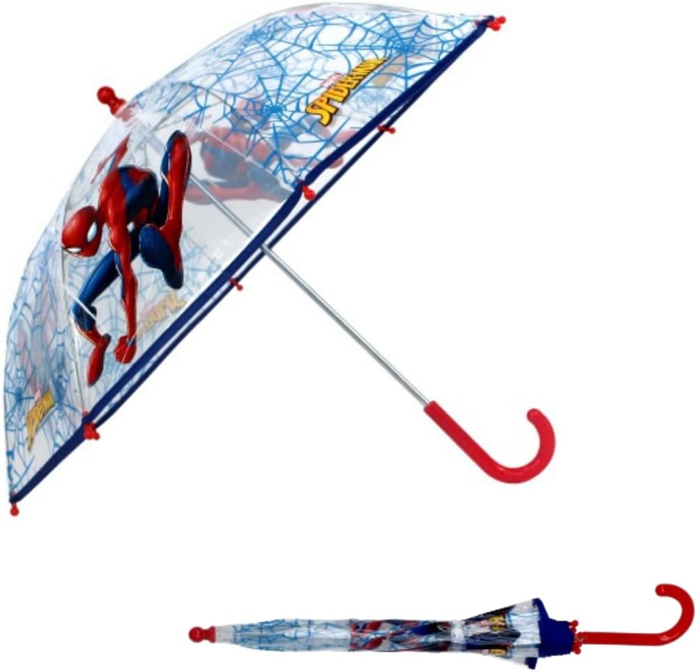 Parapluie enfant Spider-Man bleu anti-pincement à ouverture manuelle