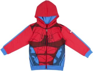 Sweat à capuche zippé Marvel Spider-Man en coton pour garçon, taille 10