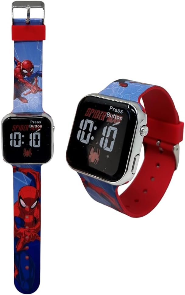 Montre numérique Spiderman à écran LED avec bracelet en silicone
