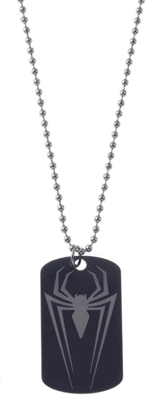 Collier Marvel enfant Spider-Man en acier inoxydable avec pendentif, longueur 56 cm