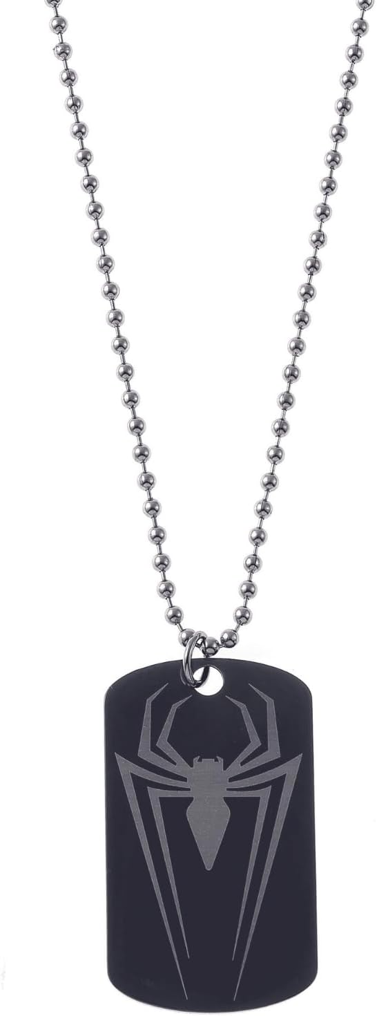Collier Marvel enfant Spider-Man en acier inoxydable avec pendentif, longueur 56 cm