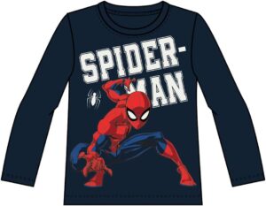 T-shirt manches longues Spider-Man bleu en 95% coton et 5% élasthanne