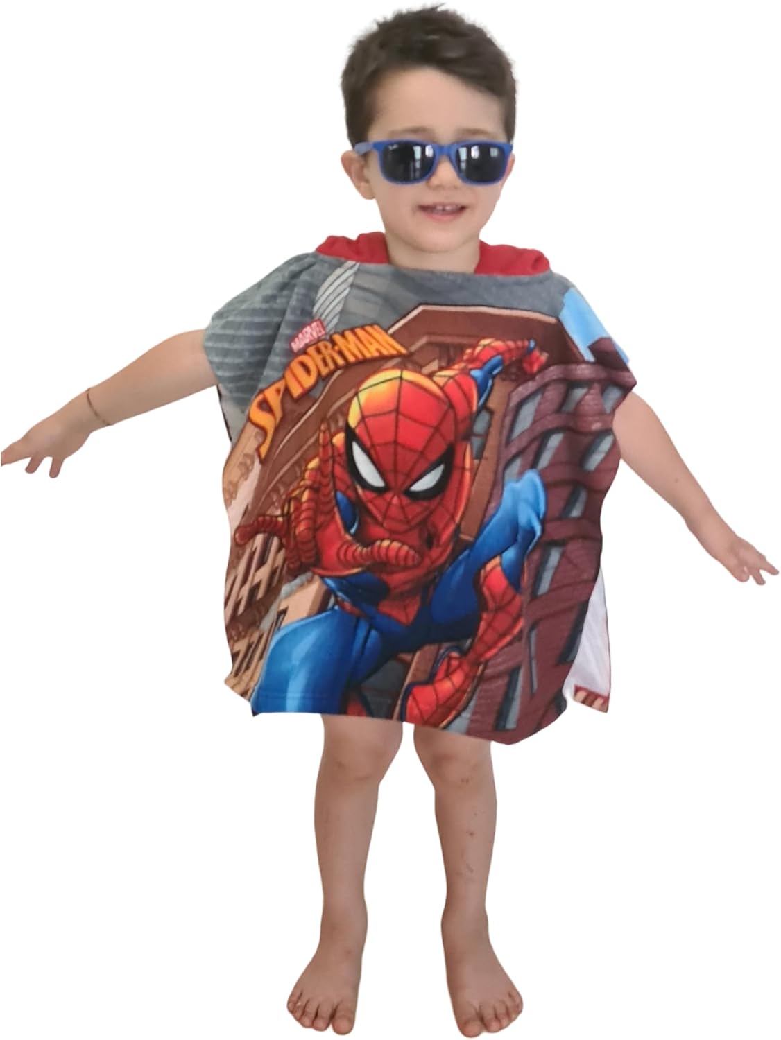 Poncho serviette Spider-Man à capuche en microfibre 110 x 55 – Image 2