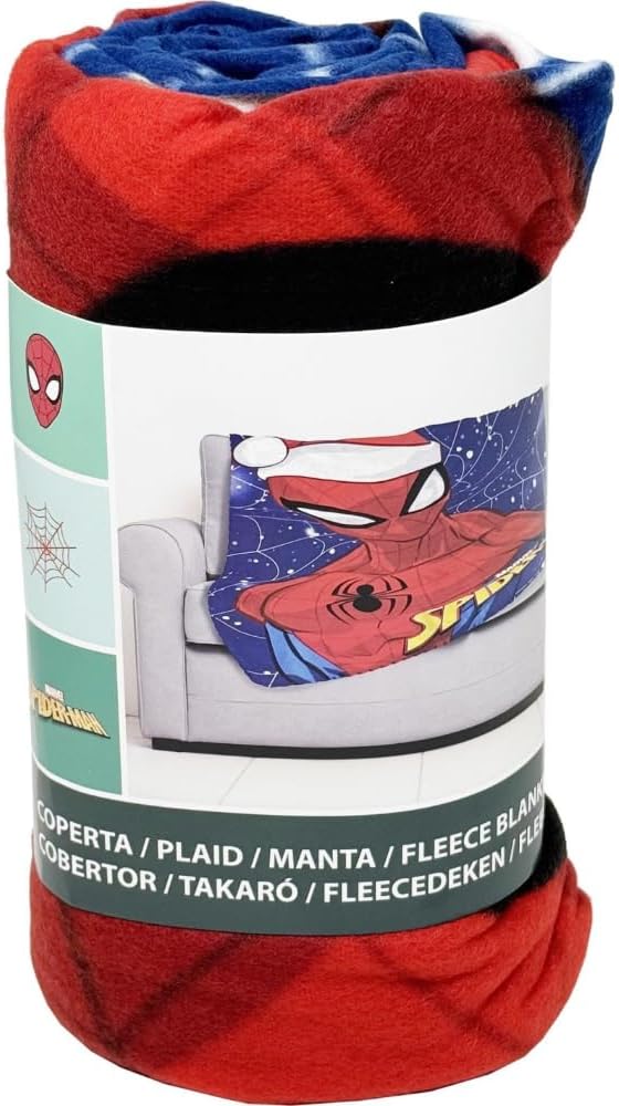 Plaid enfant Spiderman Noël en polyester 100 x 140 cm – Image 2