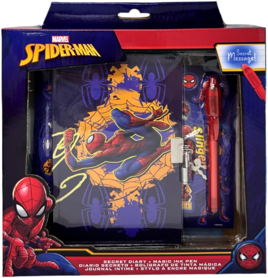 Journal secret Spider-Man Marvel avec stylo magique, autocollants et cadenas à 2 clés – Image 6