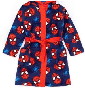 Peignoir Spider-Man bleu foncé en coral fleece