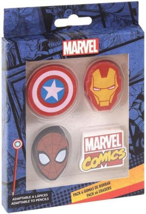Pack de 4 gommes Marvel avec Spider-Man, 2100003580