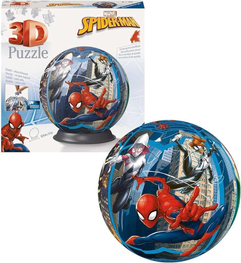 Spider-Man Puzzle 3D Ball 72 pièces avec support 13 cm – Image 3