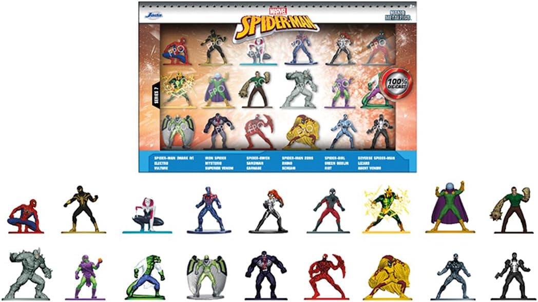 Set Spider-Man Jada 18 pièces en métal 4 cm – Image 2