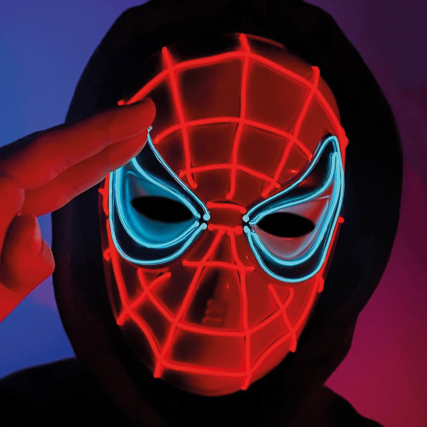 Masque LED Spider-Man OriginalCorner® en plastique rigide avec 3 modes – Image 6