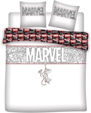 Parure de lit Marvel Spiderman en coton 100%, housse 240 x 220 cm avec 2 taies 65 x 65 cm