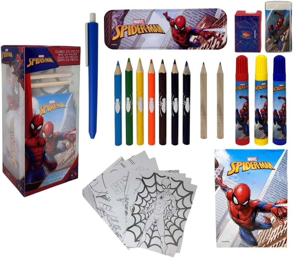 Cube de papeterie Marvel Spiderman 25 pièces
