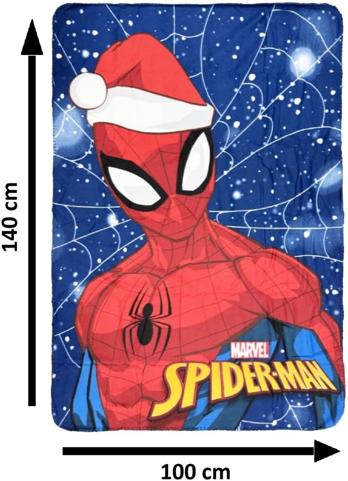 Plaid enfant Spiderman Noël en polyester 100 x 140 cm – Image 3