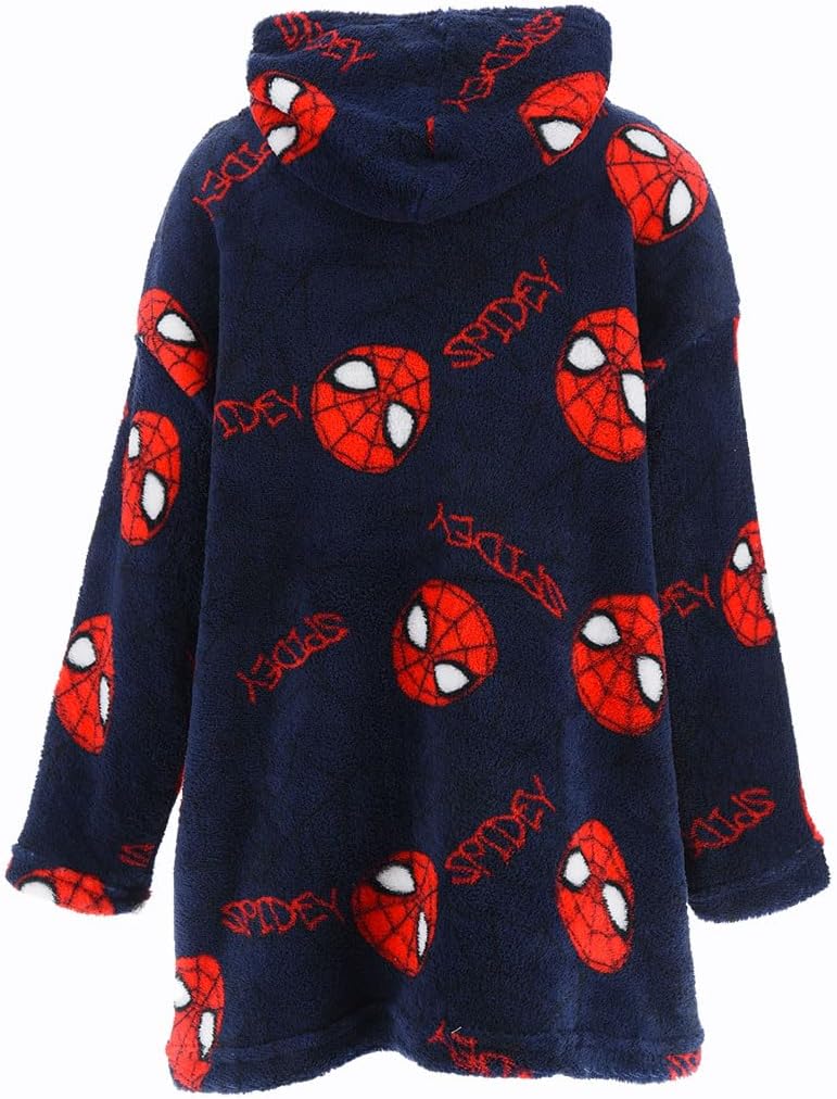 Pull plaid Spider-Man rouge à capuche pour garçon, polaire douce 3 à 5 ans – Image 2