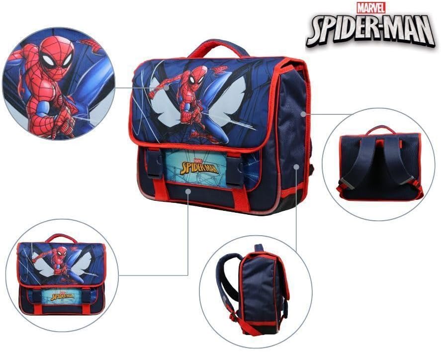 Cartable Marvel Spider-Man bleu 38 cm à 2 compartiments – Image 5