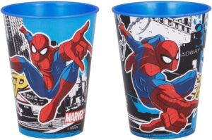 Gobelets enfant Spider-Man Street 260 ml en plastique sans BPA, lot de 2