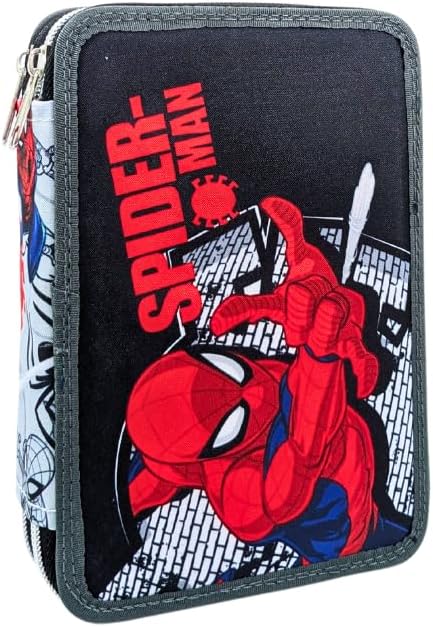 Trousse garnie Spider-Man à 2 compartiments, 20 cm