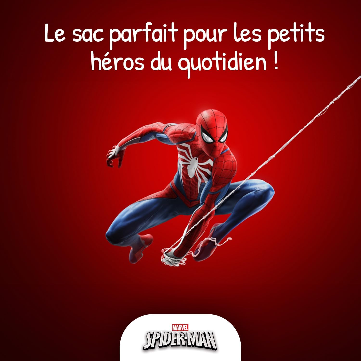 Cartable primaire Spider-Man 38 cm grand rangement bleu ciel et rouge – Image 7