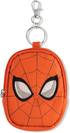Porte-clés mini sac à dos Disney Marvel Spiderman rouge à ouverture zippée