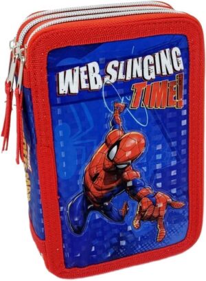 Trousse Marvel Spiderman 3 étages avec 43 pièces Giotto, bleu