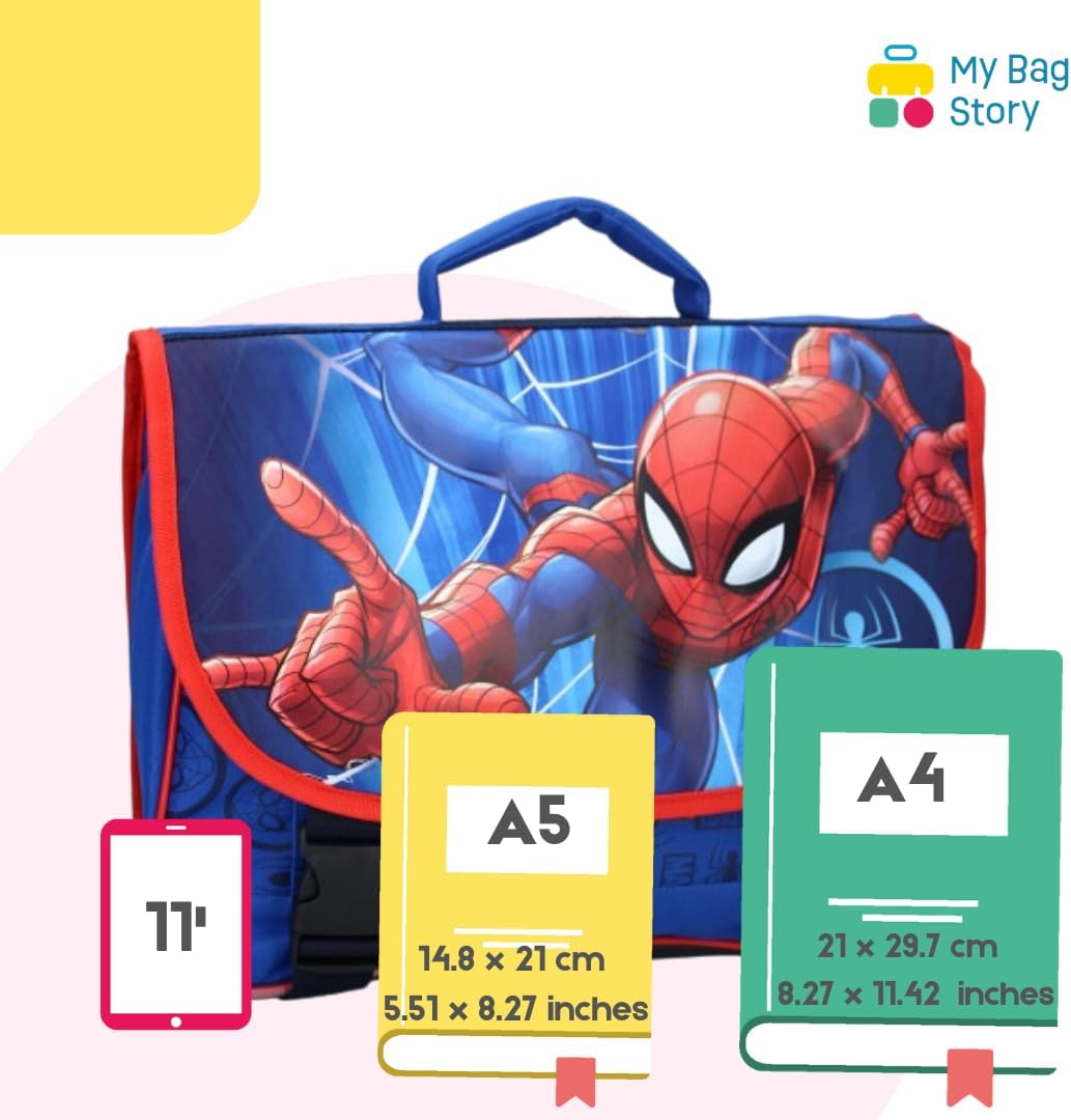 Cartable Spider-Man bleu 38 cm à 2 compartiments – Image 3