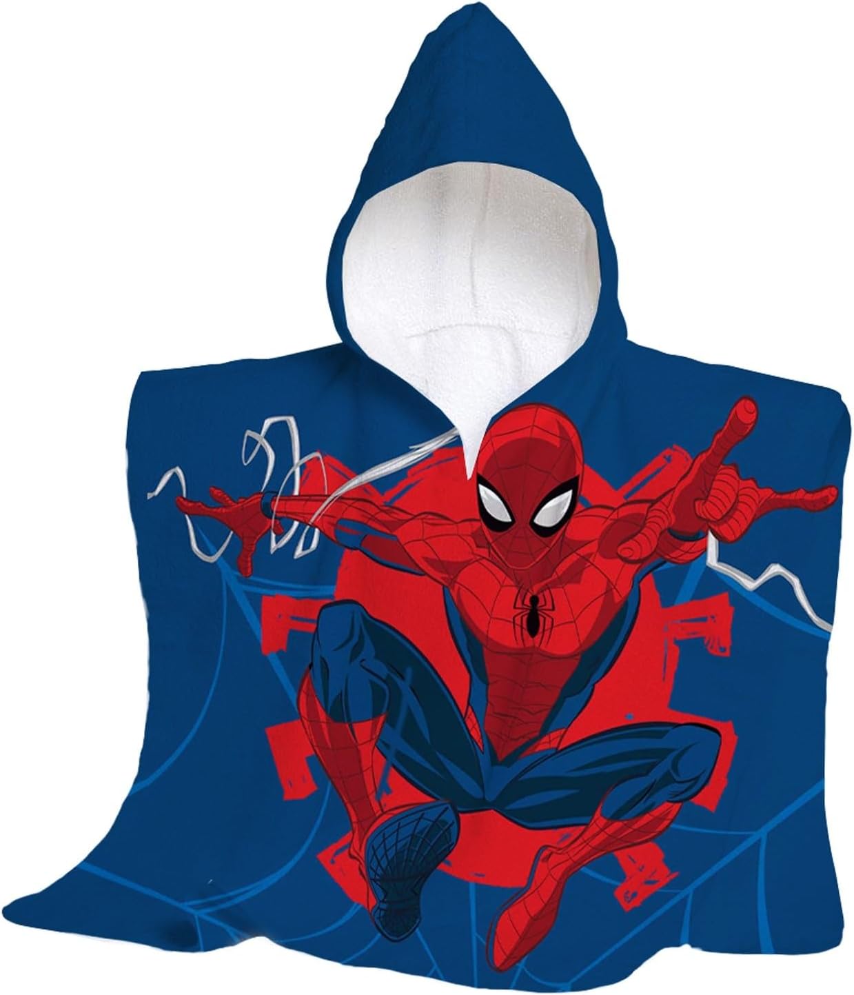 Poncho de plage à capuche Disney Spiderman en 100 % coton, 60 x 60 cm