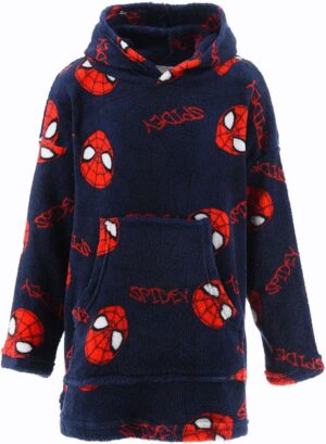 Pull plaid Spider-Man rouge à capuche pour garçon, polaire douce 3 à 5 ans