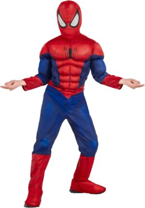 Costume de luxe Spider-Man Marvel enfant avec cagoule et couvre-bottes intégrés