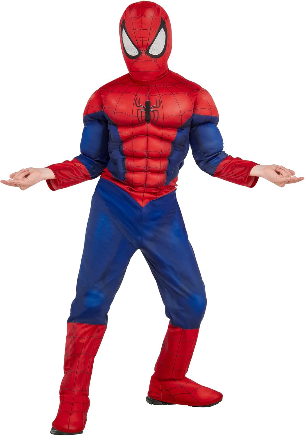 Costume de luxe Spider-Man Marvel enfant avec cagoule et couvre-bottes intégrés