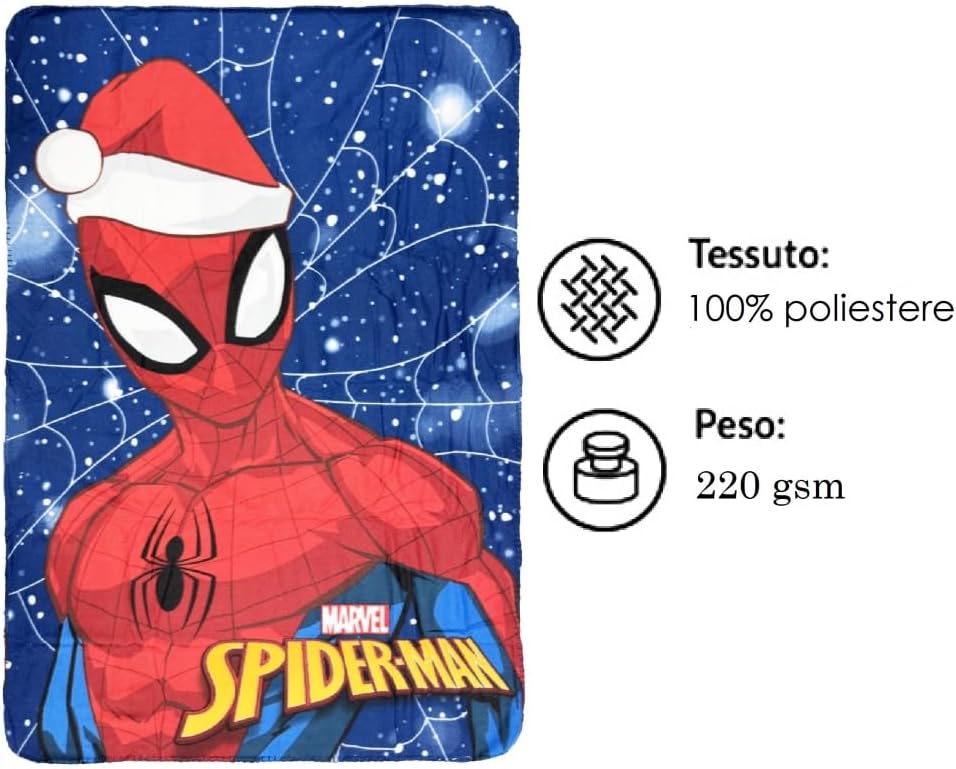Plaid enfant Spiderman Noël en polyester 100 x 140 cm – Image 4