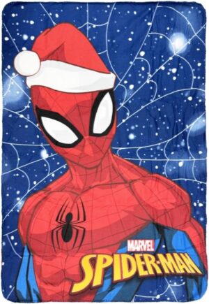 Plaid enfant Spiderman Noël en polyester 100 x 140 cm