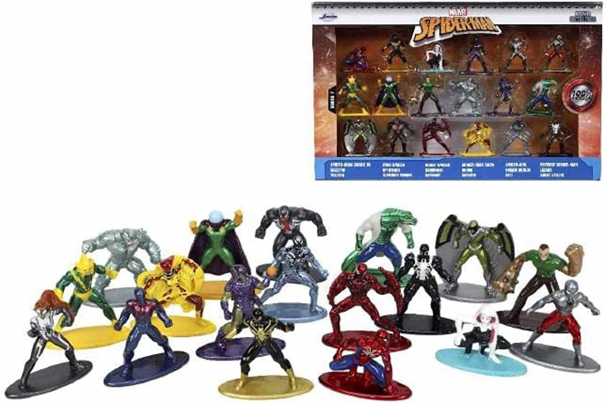 Set Spider-Man Jada 18 pièces en métal 4 cm