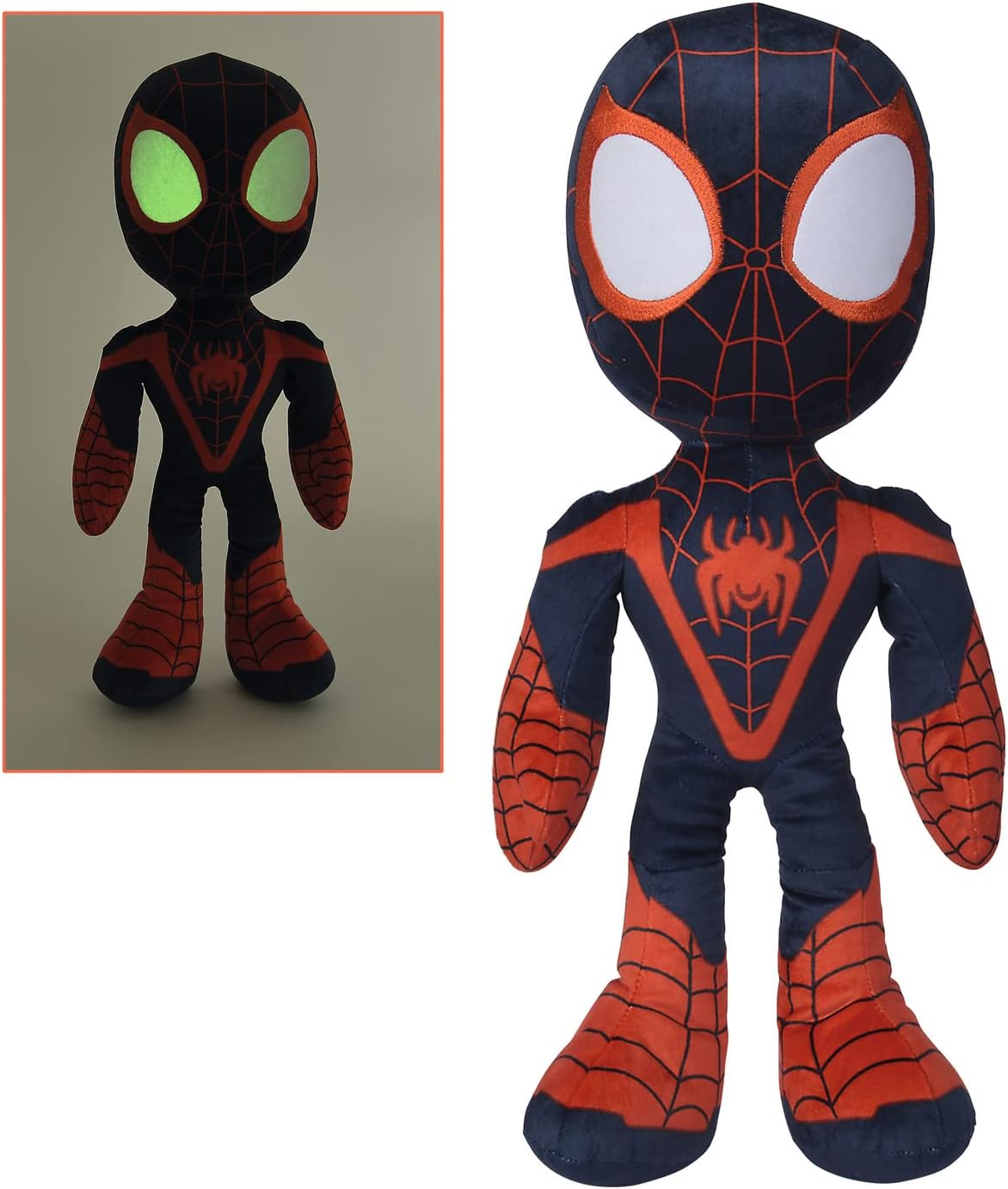 Peluche Disney Spiderman Miles Morales 50 cm aux yeux qui brillent dans le noir