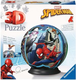 Spider-Man Puzzle 3D Ball 72 pièces avec support 13 cm