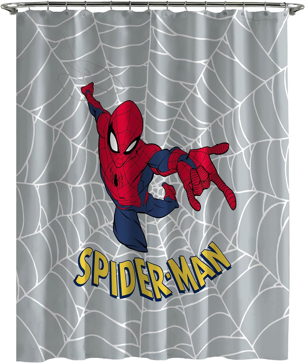 Rideau de douche Marvel Spiderman gris en microfibre 178 x 182 cm – Image 2