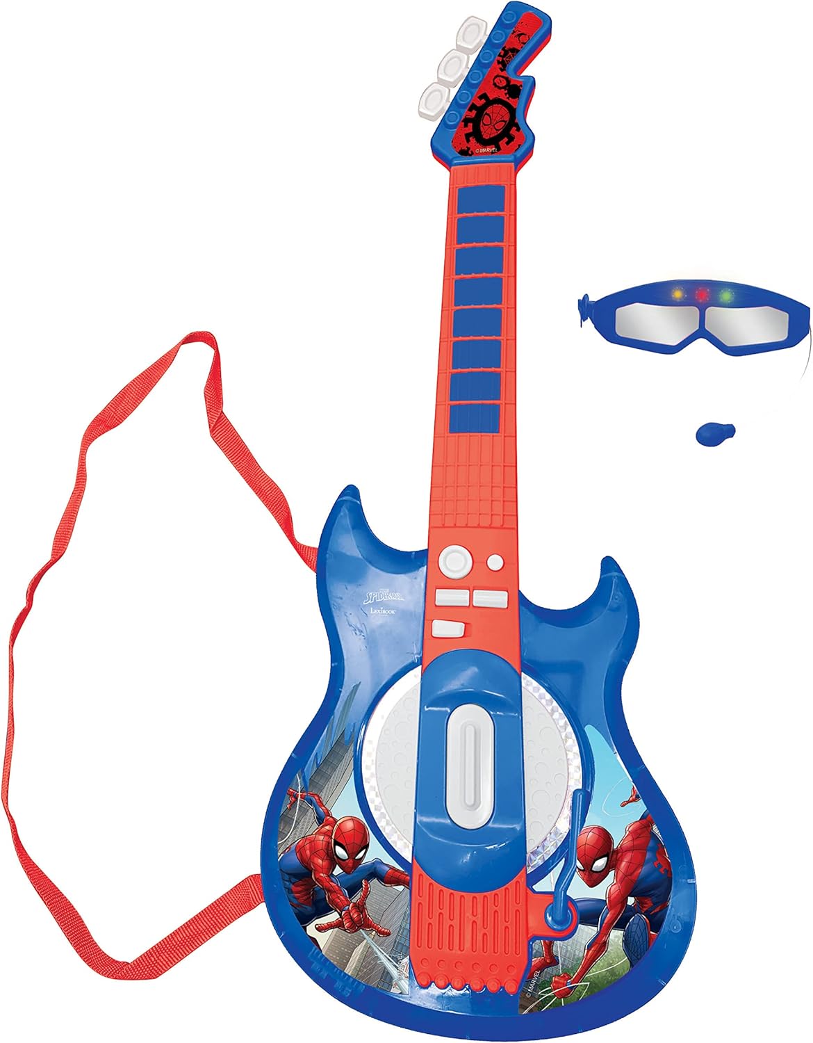 Spider-Man Lexibook guitare électronique lumineuse K260SP avec micro et lunettes