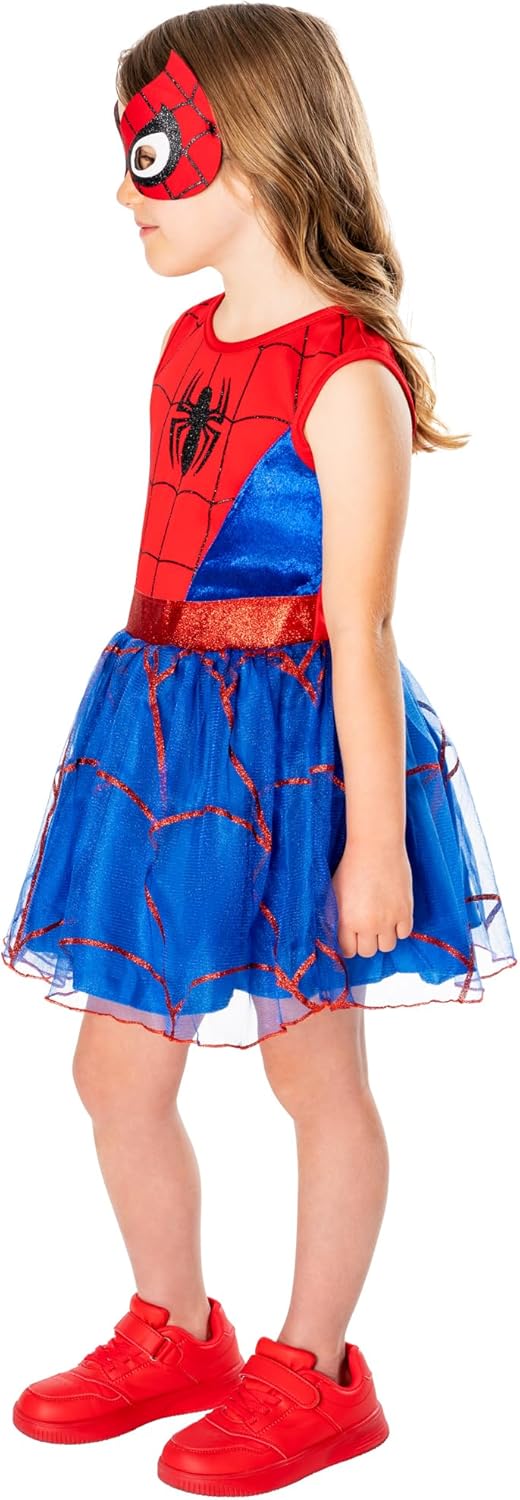 Robe de déguisement luxe Spider-Girl Spider-Man avec masque 5-6 ans – Image 2