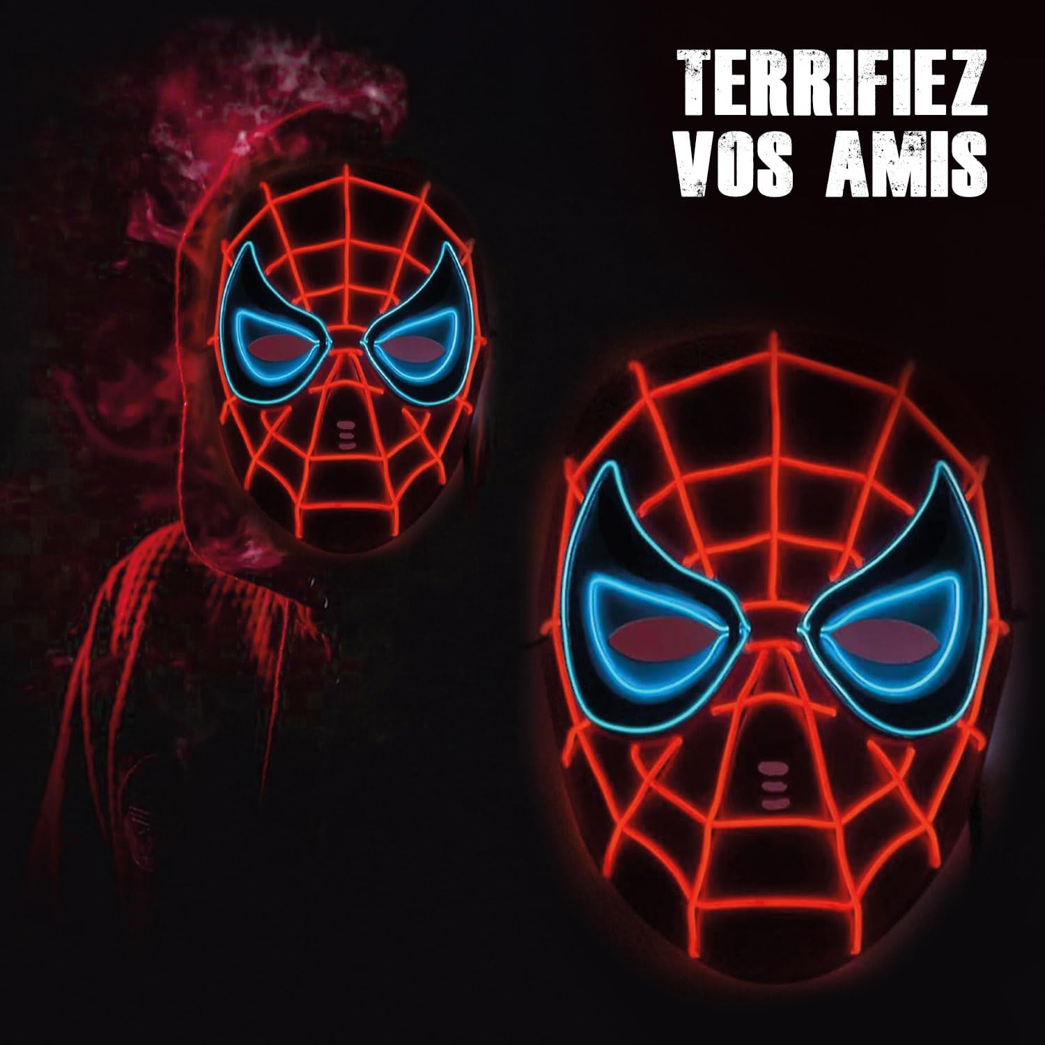 Masque LED Spider-Man OriginalCorner® en plastique rigide avec 3 modes – Image 3