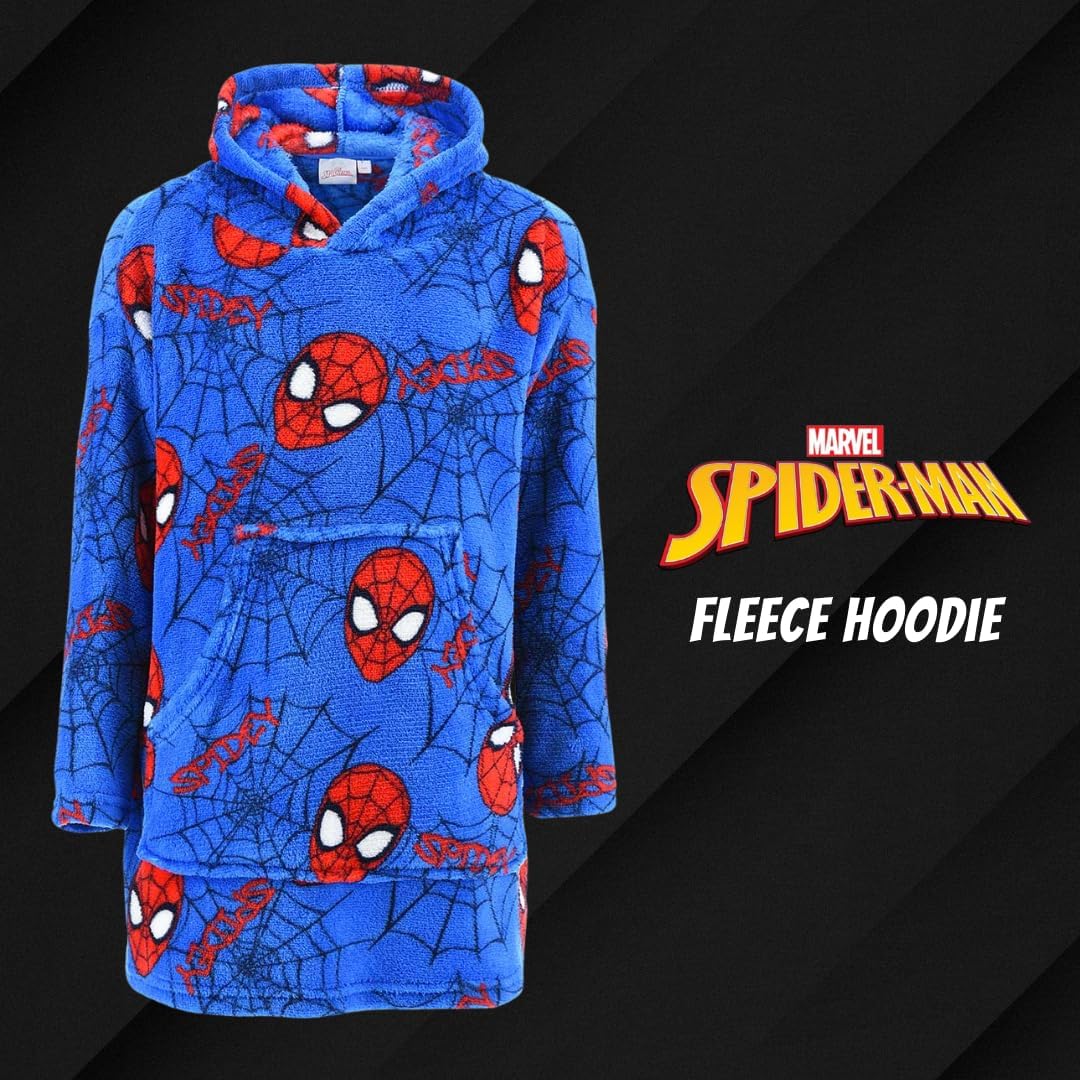 Pull plaid à capuche Spider-Man en polaire douce pour garçon 3/5 ans bleu – Image 3