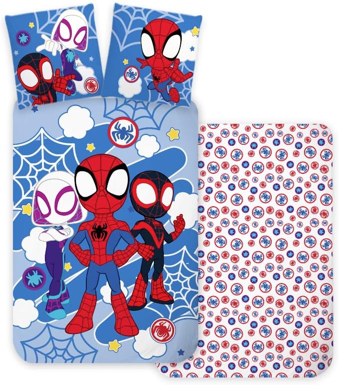Parure de lit Spider-Man Spidey 100% coton, 2 pièces