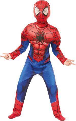 Costume enfant Spider-Man Marvel avec cagoule et muscles rembourrés 5-6 ans