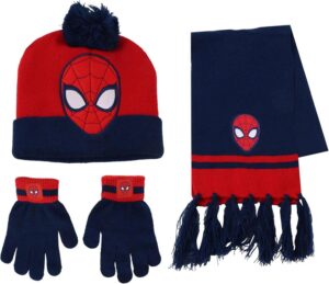 Set hiver 3 pièces Spider-Man bonnet, gants et écharpe enfant