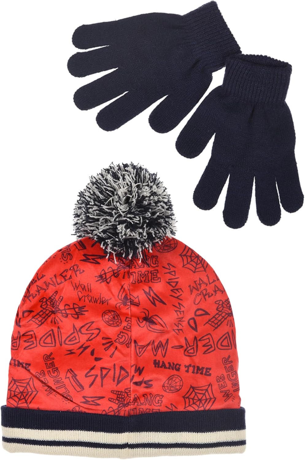 Ensemble bleu Marvel Spider-Man chapeau et gants 100% Acrylique pour garçon – Image 2