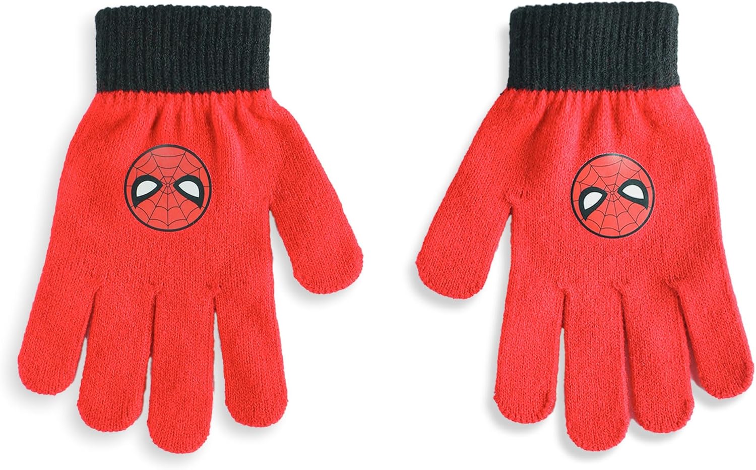 Ensemble Marvel Spiderman bonnet rouge et noir avec gants imprimés – Image 3